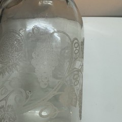 Paul Masson Since 1852 Embossed Glass Milk Bottle Carafe Decanter Vintage Juice