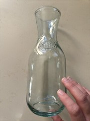 Vintage Paul Masson Clear Glass Wine Carafe Since 1852 Decanter Pitcher Milk Jug