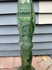 Mid Century Tuscan Chianti Wine Bottle Woman Shape 32” Green Glass VTG Rare
