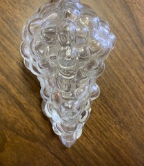 Clear Glass 6.5” Tall Bunch of Grapes Shape Vintage Wine Bottle