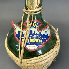 Orvieto Bigi Bottle Raffia Wrapped Empty 75cl Vintage Italian