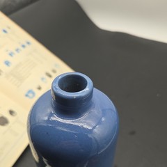 Uhl 11 Inch Demijon Wine Bottle. Unhandled. Blue. Mint. Rare.