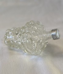Vintage Bunch of Grapes Shaped Clear Glass Bottle Made In France Approx 6” Long