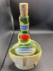 Bolla 1977 Pint Dry White Wine Empty Bottle Cork Fiasco Wrap Soave Verona Italy