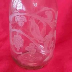 Etched Clear Glass 9 3/4&Prime; Paul Masson Wine Carafe Norman Kosarin
