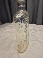 Vintage Ball Glass Wine Bottle #70016 w Grape Vine design RARE Pint size