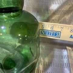 Beautiful Vintage Emerald￼ green hand blown dimple glass decanter Art Glass￼