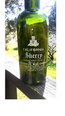 Vintage / California Sherry Wine Bottle / Montebello Wine Company /Emerald Green