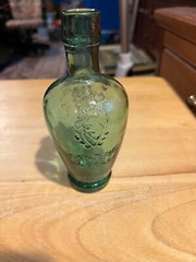 Vtg Cantine Vaselli Orvieto Clear Blue Green Wine Bottle 6&Prime; H Orvieto