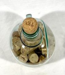 Vintage 1.5 Liter Glass Wine Jug Filled With Corks