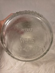 Vintage Clear Wine Bottle With Cap Embossed With Grapes and Vines Half gallon.