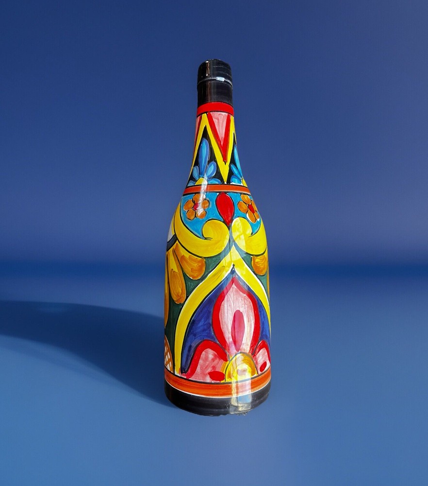Italian Terracotta Judeka Wine Bottle, Made In Sicily designed by Mario Milazzo