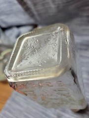 Vintage Manischewitz Wine 2/5 Pint Bottle Clear Square Glass with Cap