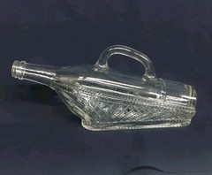 London Winery Glass Wicker Basket Wine Bottle With Handle 1966