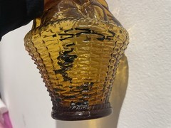 Vintage 16&Prime; MCM 1960s Italy Rossini Empoli Amber Fruit Genie Decanter Bottle 5