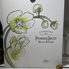 PERRIER-JOUET BELLE EPOQUE CHAMPAGNE GIFT BOX Empty Bottle 2 Flutes Cork 2007