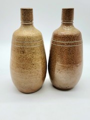 Vintage Jose Maria da Fonseca Portugal Brown Salt Glazed Stoneware Wine Bottles