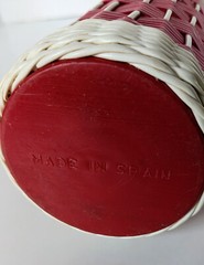 Vintage Spain Woven Plastic Covered Bottle