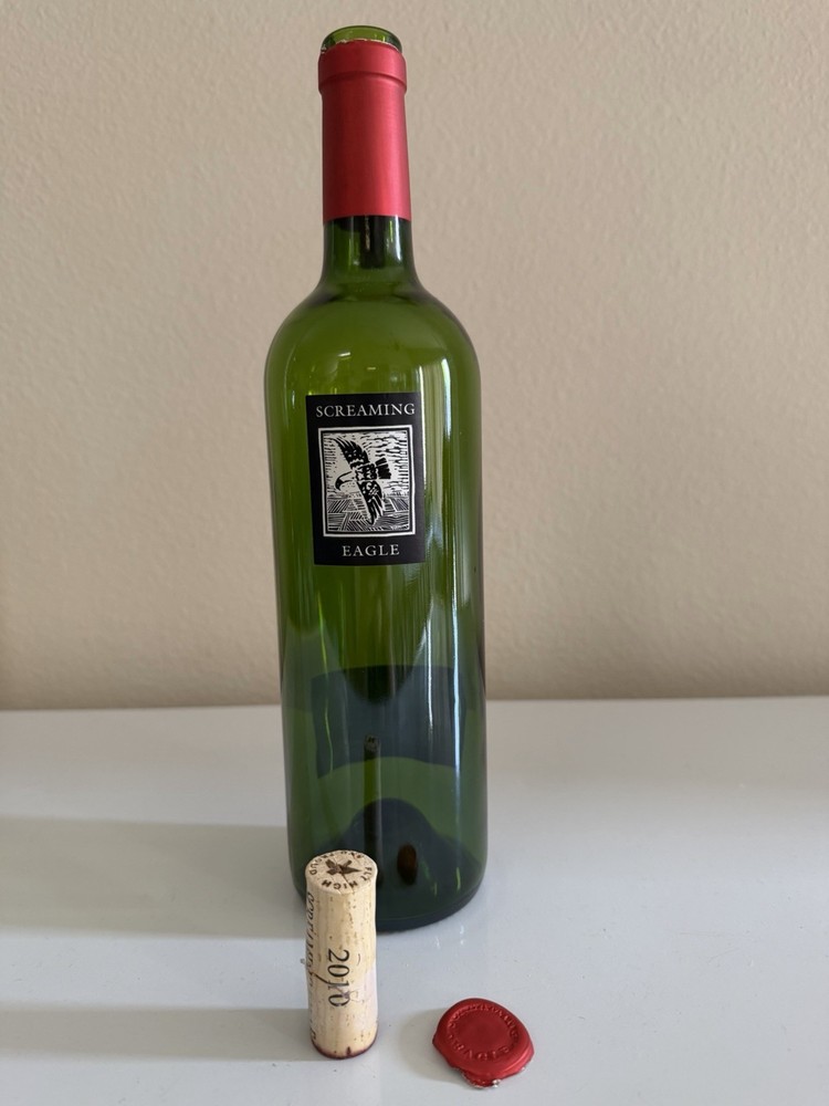 2010 SCREAMING EAGLE Cabernet Sauvignon Empty Wine Bottle w/cork and Opened Foil