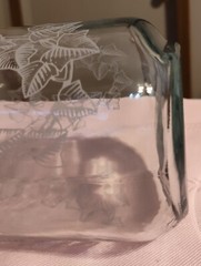 Vintage Paul Masson Since 1852 ~ 36 oz Glass Carafe Decanter Grape Leaf Design