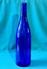 Cobalt Blue Glass Wine Bottle Decorative Empty 750 ml Craft Home Brew 12&Prime; Clean!
