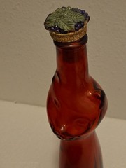 Moselland Riesling Happy Cat Glass Wine Bottle Red w/stopper