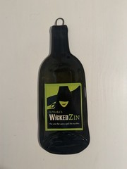 Elphaba’s WICKED Zin Wine Slumped Melted Flattened Wine Bottle Glass
