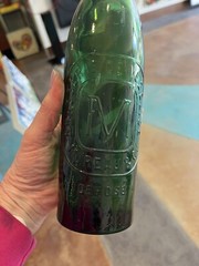 Antique EMERALD GREEN French Liquor Bottle Brasserie de Vezelise Depose