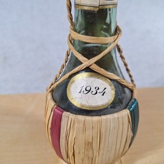 1934 Martini & Rossi (EMPTY) WINE Bottle 1/2 PINT Wicker Wrapped