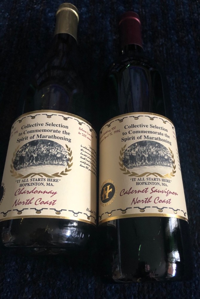 BOSTON MARATHON 100TH RUNNING 1996 WINE BOTTLES (EMPTY)!