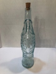 Vintage Wine Olive Oil Fish Shaped Bottle Bluish Green Clear Glass 13.5&Prime;x4&Prime;x3&Prime;