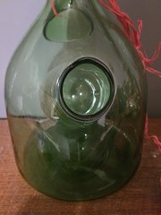 Vintage Green Glass Wine Bottle Decatur With Ice Chamber