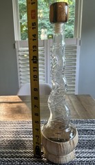 Vintage Italian Chianti Wine Bottle with Toscano Twist Neck & Wood Stopper