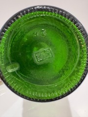 Vintage French GET 27 Pippermint Green Glass Double Gourd Bottle