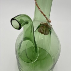 Vintage Wine Decanter Italian Demijohn Green Glass w/ Plugs and Ice Chamber