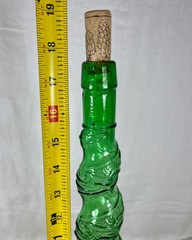Vtg Emerald Green Empoli style Swirl Chiant Bottle 17” Tall Italy
