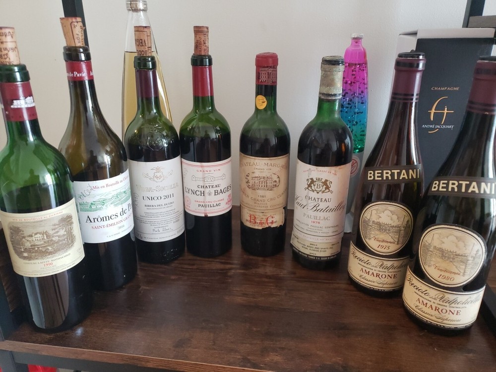 12 Empty Vintage Wine Bottles