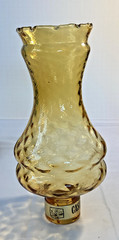 Vintage Rare Chianti Wine Bottle Decanter Lantern Oil Lamp Amber Green Glass 15&Prime;