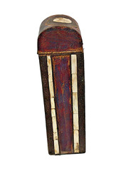 Bone Inlay Wine Bottle Box: Handcrafted Brass & Wood Vintage Decor