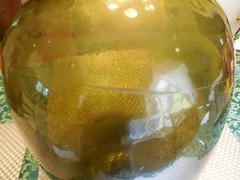 Vintage 21&Prime; Hand Blown Wine Bottle DemiJohn Antique Green Glass Rare