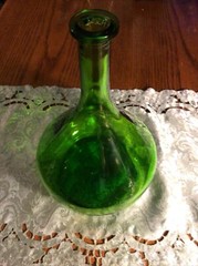 Lovely Empty Vintage Unique Round Bottom Bottle Without Cork.