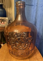 Vidrios San Miguel Bottle Jug Purple Glass Wine Cabernet 3.5 Gallon 16.5” Spain