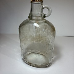 Vintage Rare Embossed Half Gallon Glass Wine Jug
