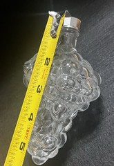 VTG Grape Cluster Glass Decanter Wine Bottle France 5.5” Long