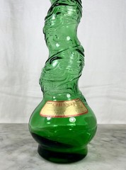 Vtg Emerald Green Empoli style Swirl Chiant Bottle 17” Tall Italy