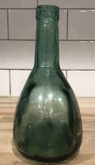 Vintage Green Aqua Demijohn Wine Jug Viresa Glass Decoration MCM boho Oval