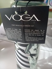 Voga Italia Pinot Grigio Della Venezie Wine Bottle/ Italy 2015 – Empty NWT
