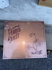 1995 Perrier Jouet Brut Fleur de Champagne Empty Bottle W/ Glasses And Box