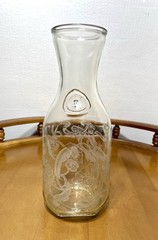 Paul Masson Clear Wine Decanter Norman Kosarin 1989 Etched Cherubs Grapes