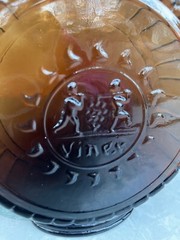Vintage Dark Amber Vinex Wine Bottle Round Bango Cork Stopper